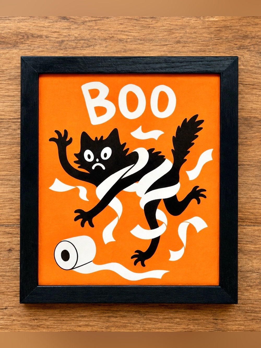 Target Bullseye Playground Halloween Black Cat Wooden Bathroom Wall Decor